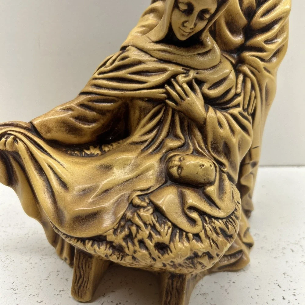 Vintage Atlantic Mold Holy Family Nativity Figurine Ceramic Christmas Decor